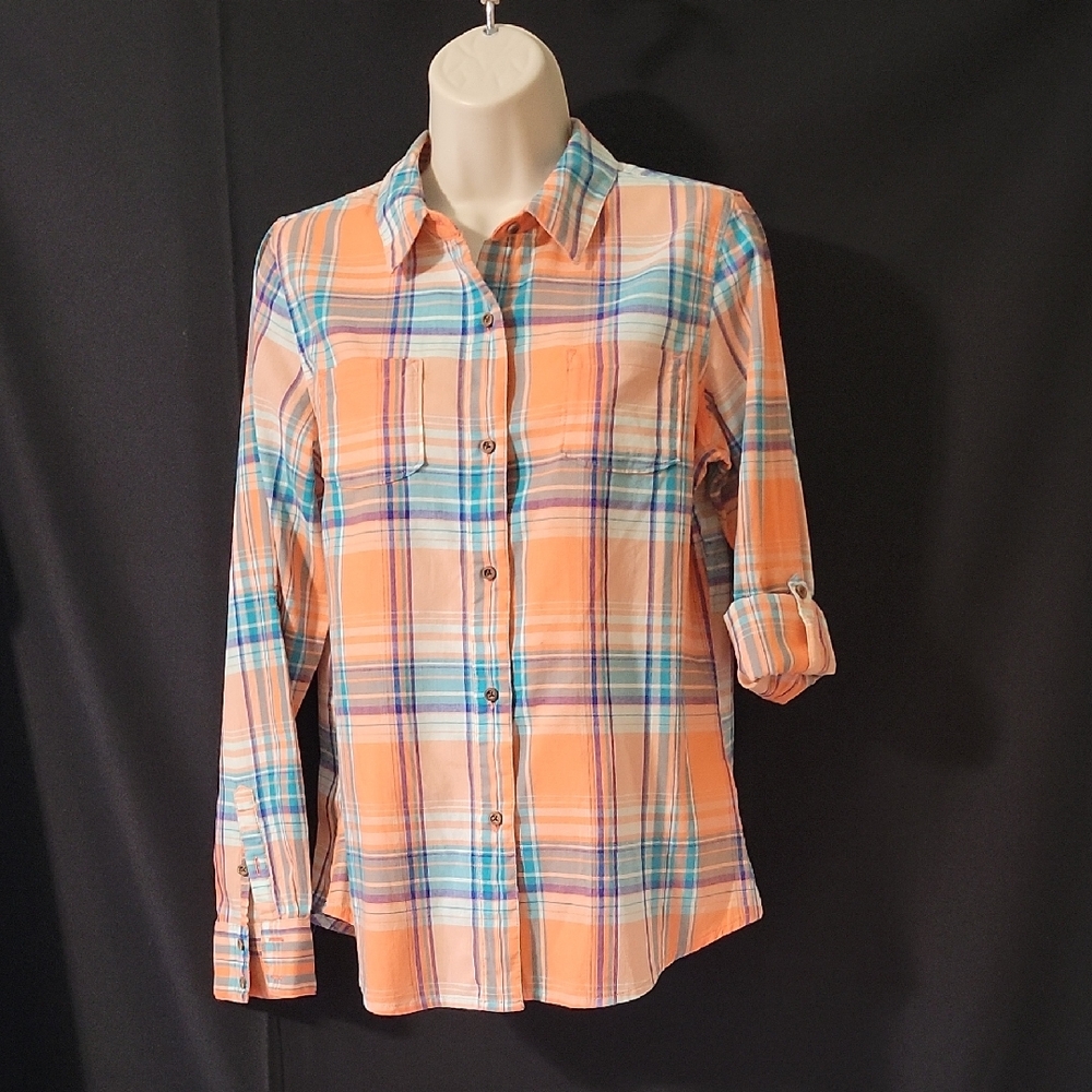 The North Face Long Sleeve Plaid Blouse, Size M